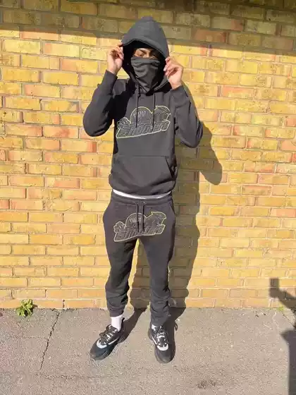 Trapstar Casual Sports Suit Heavy-Duty Tiger Head Towel Velvet Embroidered Hoodie Unisex Trendy Brand Long Pants Winter