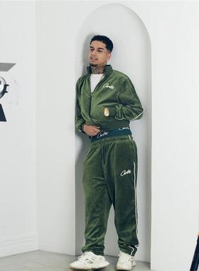 Corteiz丝绒拉链外套套装欧美恶魔岛UKDRIPDRILL嘻哈说唱街头