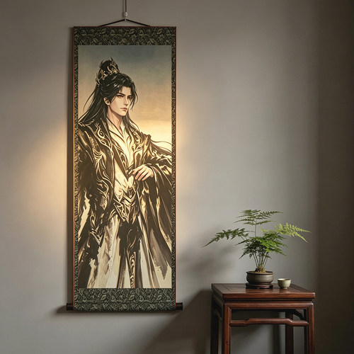 仙逆王林许木新画像 动漫周边同人挂画 古风卷轴丝绸装饰画轴挂墙