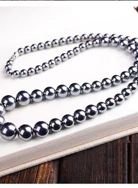 磁疗保健颈椎磁石项链磁性黑胆石项圈男女助睡眠抗疲劳情侣磁颈链