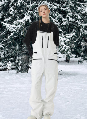 pomt滑雪背带裤东丽Dermizax雪裤女款男士单板双板3L防水雪地裤