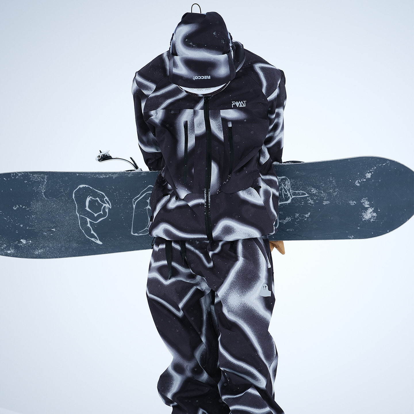 POMT限量印花迷幻3L滑雪服雪裤套装单板双板男女同款硬壳