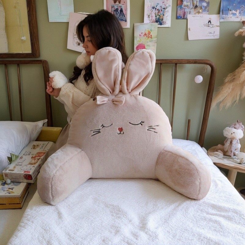 苏贝妮动物兔子沙发床头飘窗可拆洗高弹大腰靠背人体学助睡眠抱枕