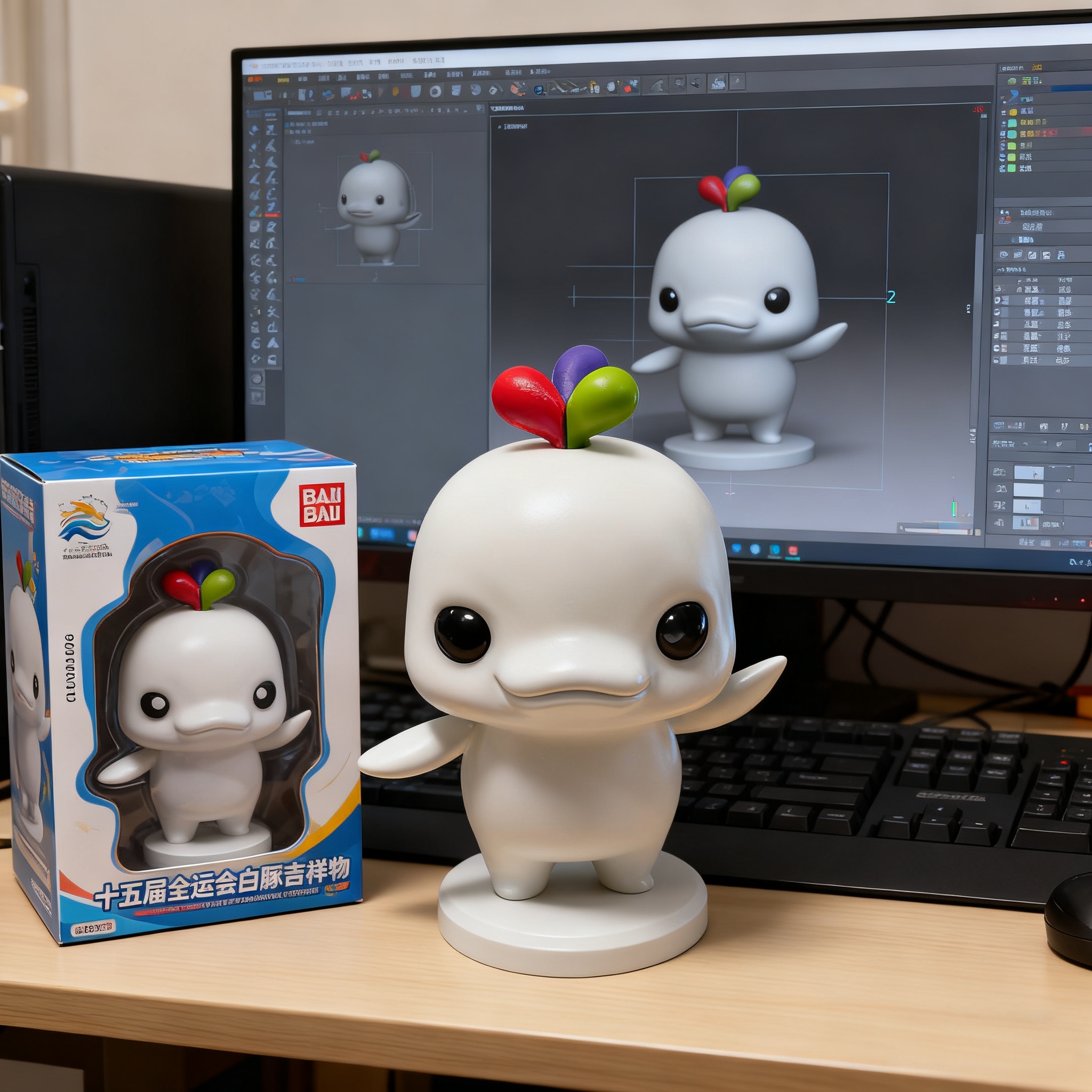 十五届全运会白豚吉祥物大湾鸡周边玩偶喜洋洋乐融融立体公仔礼物