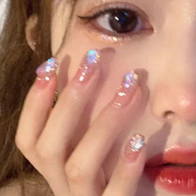 儿童美甲穿戴甲中长款2026新款显白紫精灵24片全尺码女孩指甲贴片