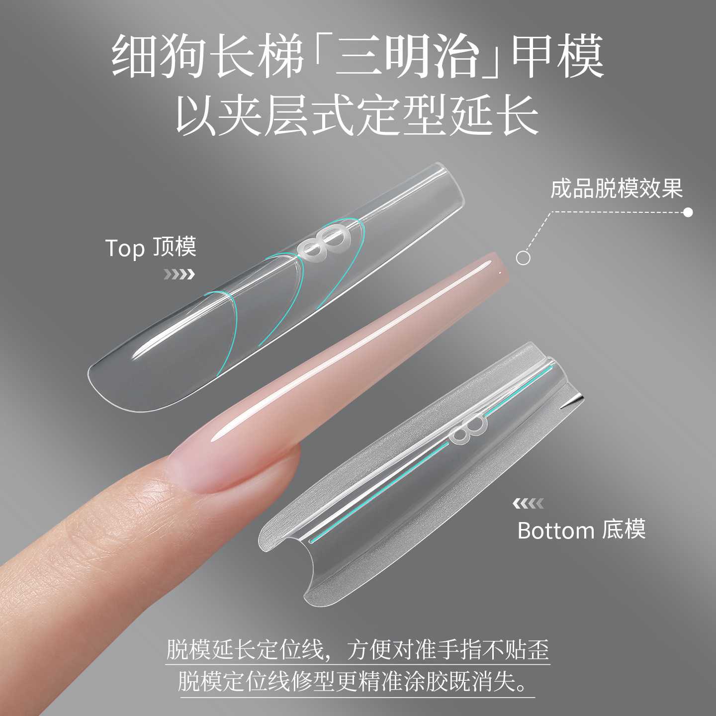 新款细狗长椭圆三明治甲模夹层式