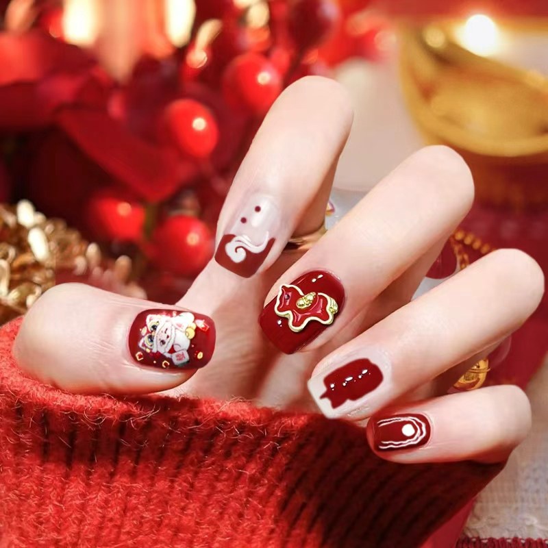 手工儿童美甲穿戴甲高级感短款醒狮云马猫眼假指甲贴片2026年新款,彩妆/香水/美妆工具,穿戴甲/甲片,淘宝优惠券,粉丝福利购,淘宝优惠卷