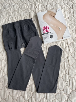 断色处理大牌春秋款80D束缚提臀平纹连裤袜女灰色微透女士连裤袜