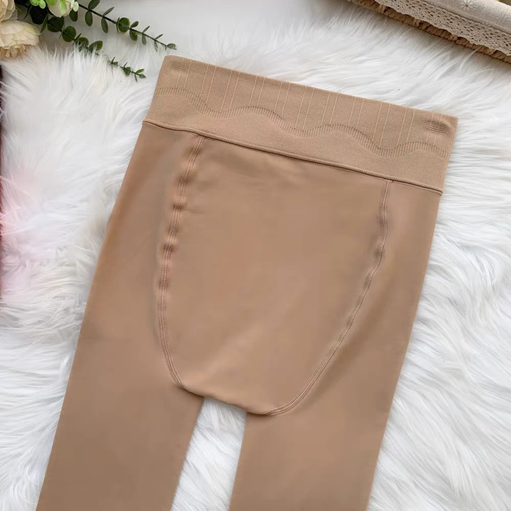 水光钢丝袜秋冬款光腿神器连裤袜女士防勾丝咖啡肉色打底裤袜踩脚