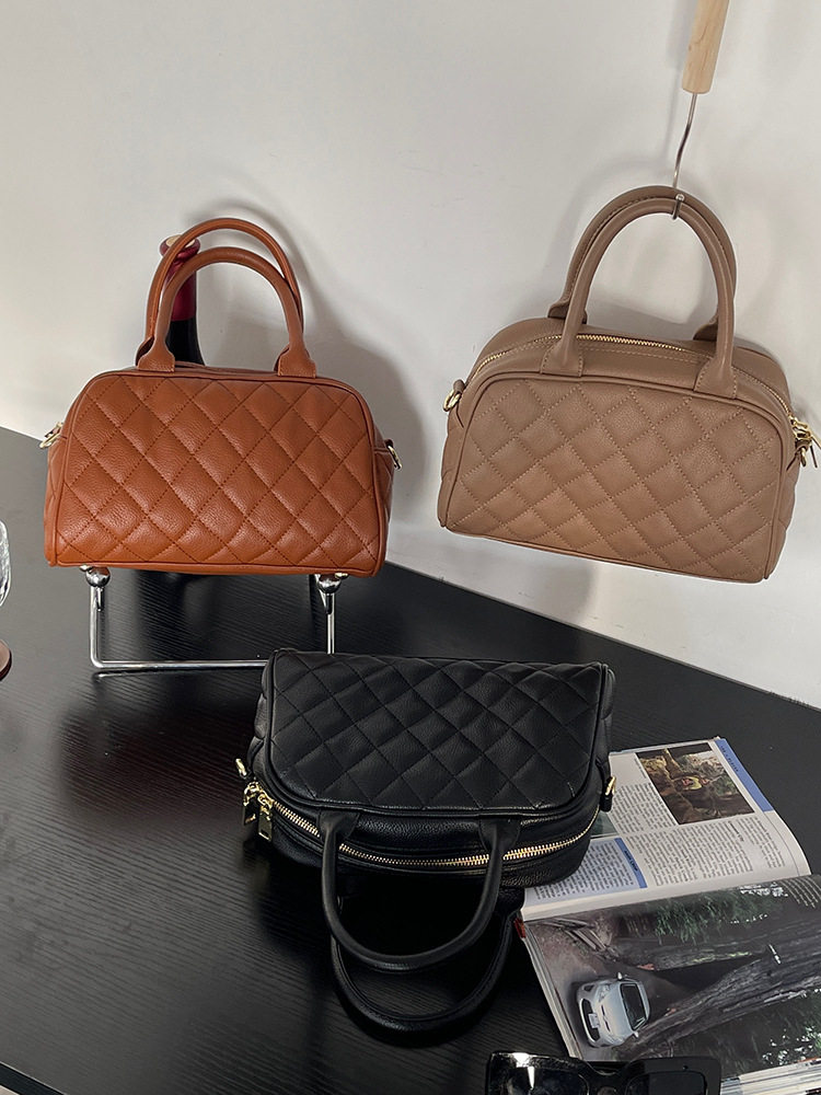 2023小众时尚高级感手提包复古质感绣格女包软皮pu菱格单肩斜挎包,箱包皮具/热销女包/男包,通用款女包,淘宝优惠券,粉丝福利购,淘宝优惠卷