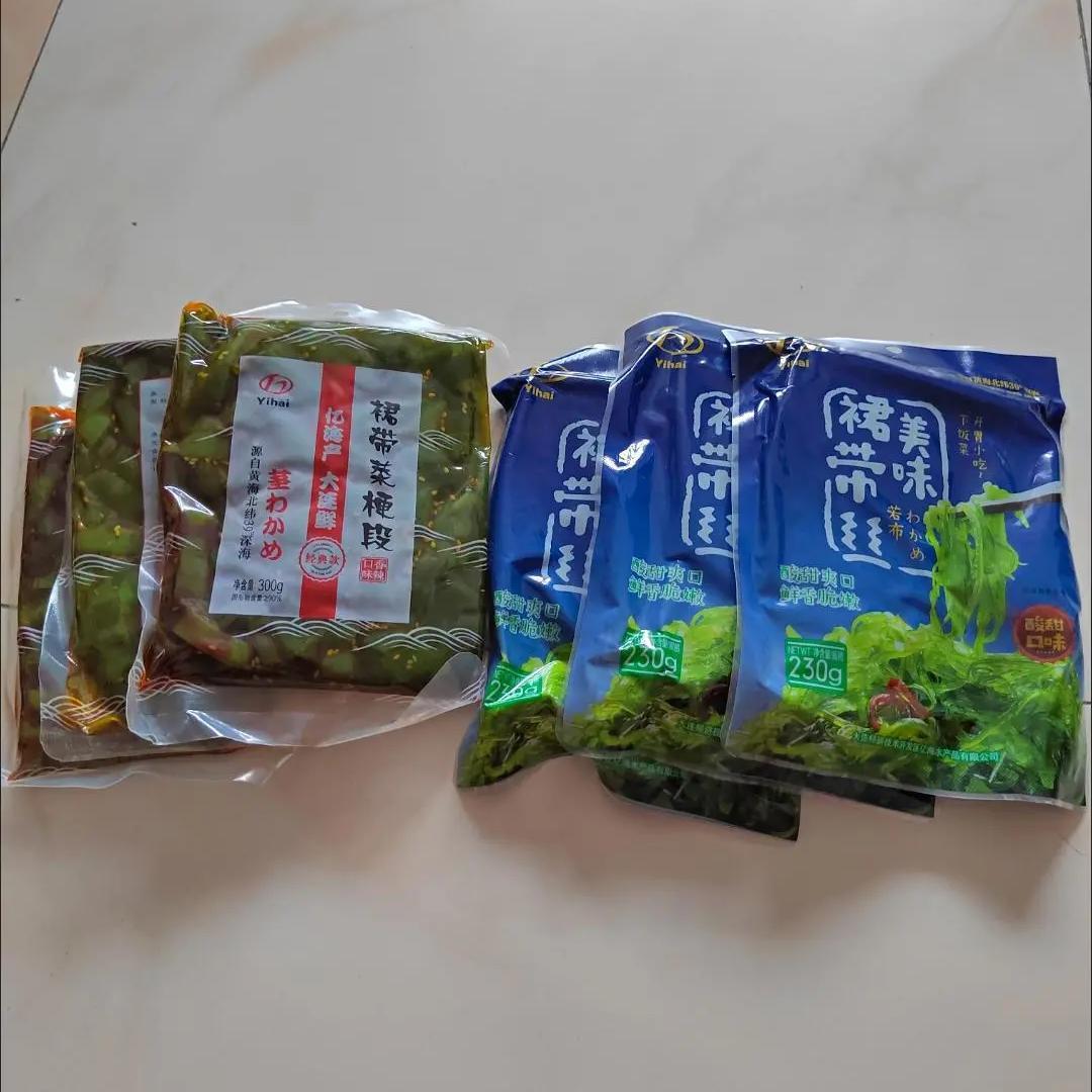 裙UGEYhai亿海零食海带带菜梗段香辣即食海白i菜咸特产开菜胃鲜海