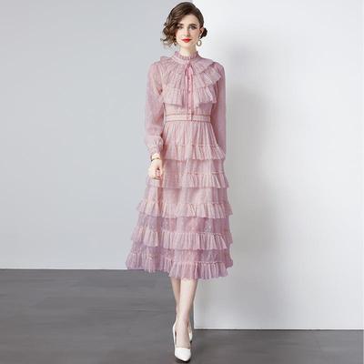 Sera轻奢法式仙女长裙气质小香蛋糕连衣裙女高级感名媛宴会聚会礼