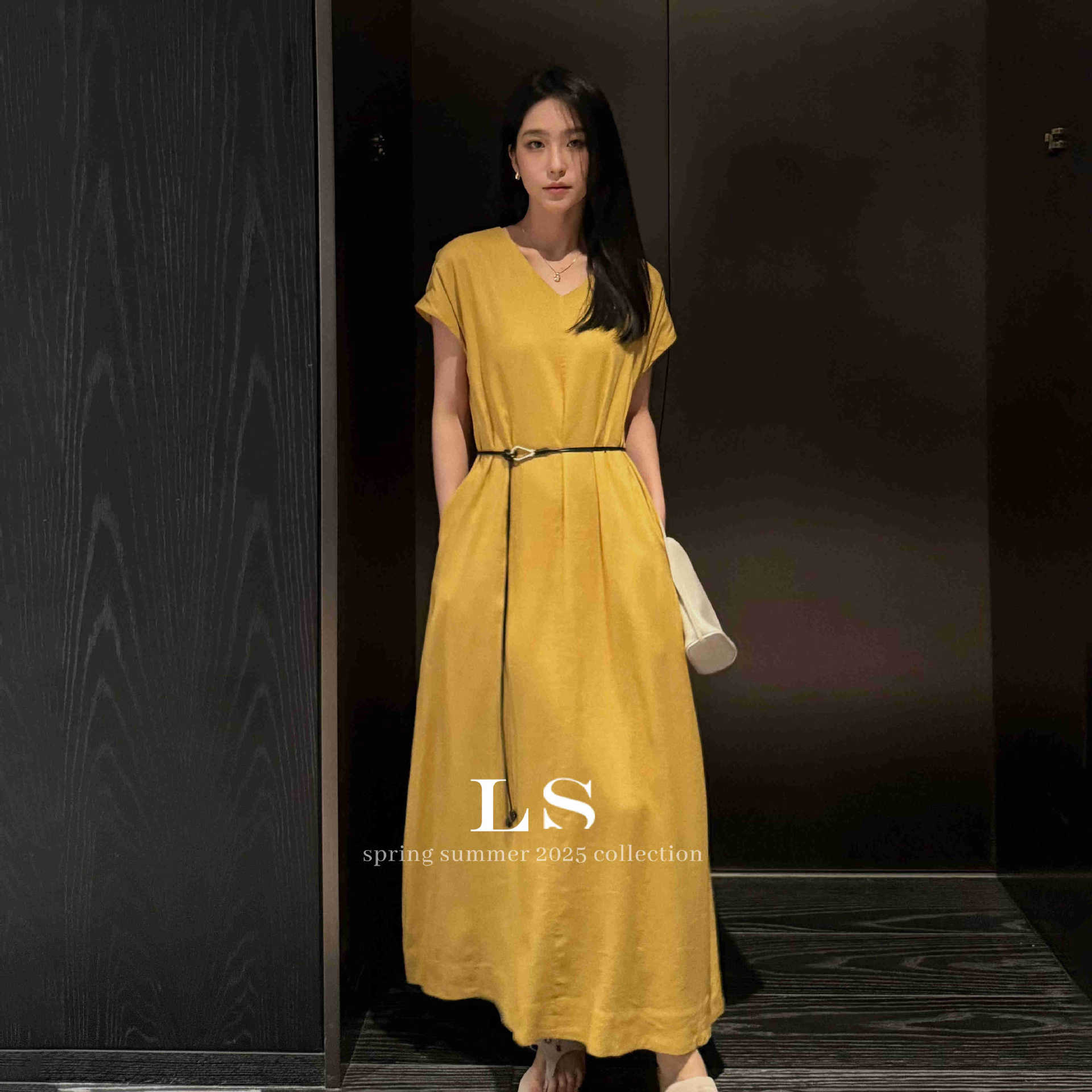 sera轻奢【ls新品牌】黑标极简 夏季上新极简纯色时尚休闲连衣裙