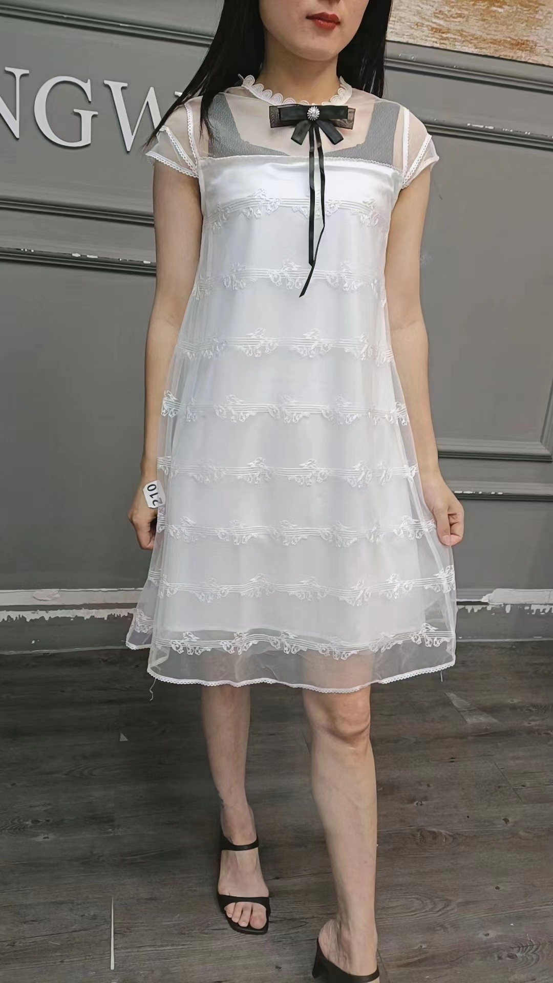 【卓系列 】新品女士春秋款白色蕾丝仙女款连衣裙 ZY0015