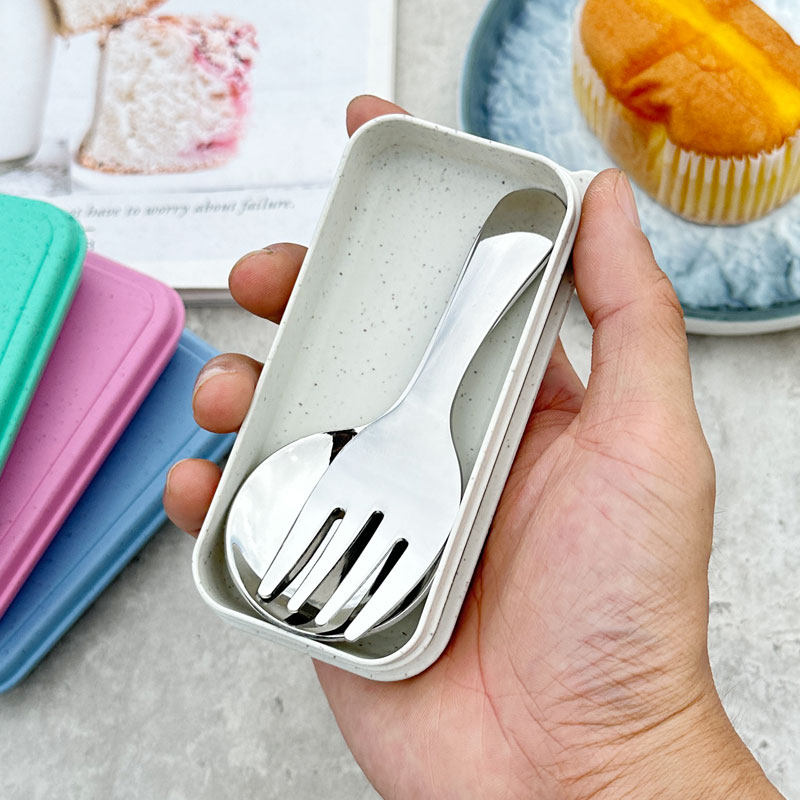 304不锈钢汤勺叉子短柄小勺儿童学生便携式吃饭餐具调羹勺叉套装,餐饮具,西餐餐具套装,淘宝优惠券,粉丝福利购,淘宝优惠卷