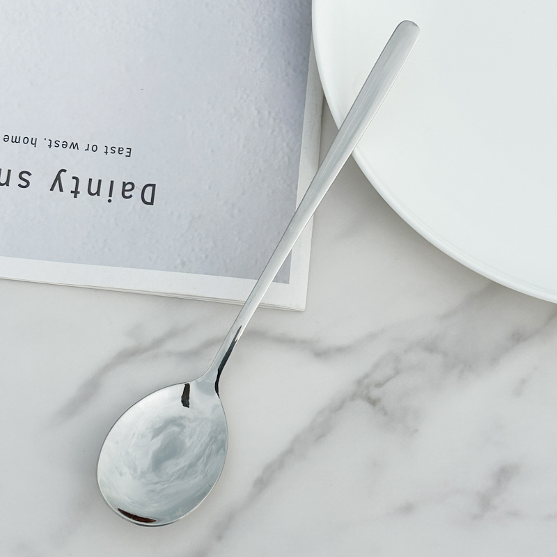 304不锈钢勺子长柄汤匙家用调羹汤学生勺子韩式干饭勺加厚西餐勺