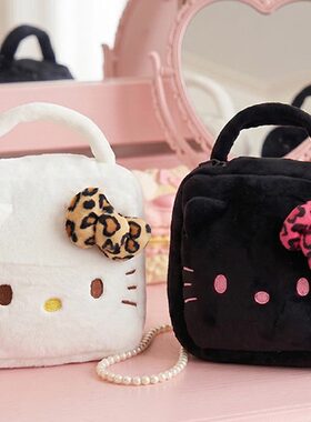 韩国三丽鸥豹纹Kitty手提化妆包