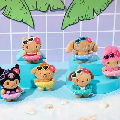 韩国三丽鸥黑皮夏威夷kitty挂件