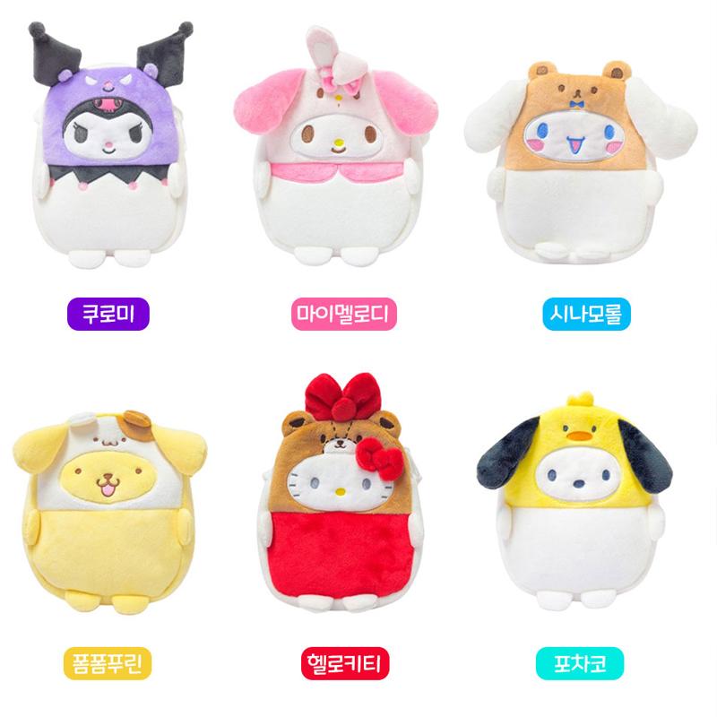 韩国代购sanrio半鱼人kitty Melody动物装扮斜背包手机包零钱包
