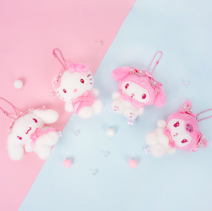 现货/补款 韩国正品三丽鸥粉色樱花毛绒kitty美乐蒂丑鱼玩偶挂件