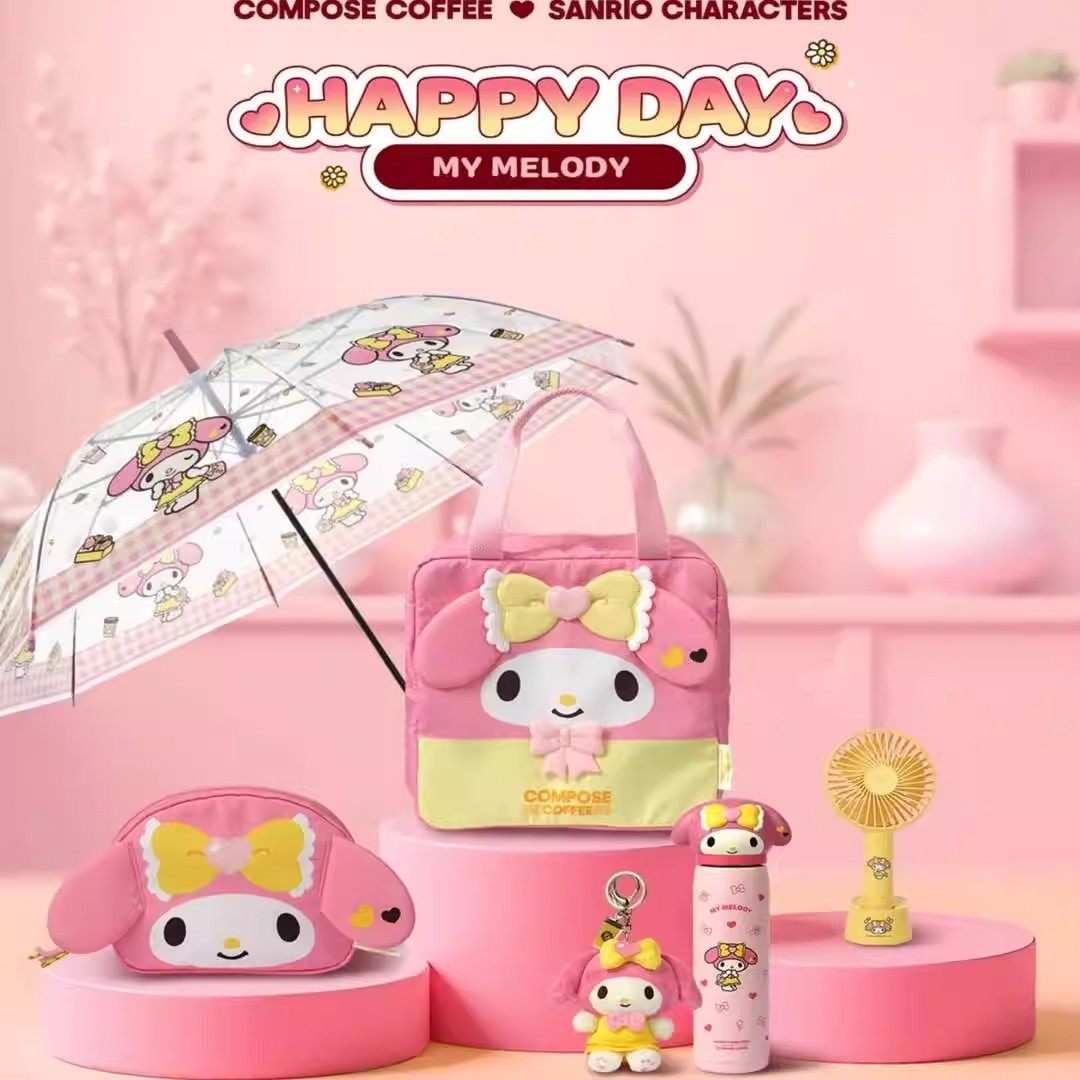 韩国代购三丽鸥咖啡厅联名系列毛绒玩偶挂件雨伞保温杯礼物周边,模玩/动漫/周边/娃圈三坑/桌游,动漫挂件/文具,淘宝优惠券,粉丝福利购,淘宝优惠卷