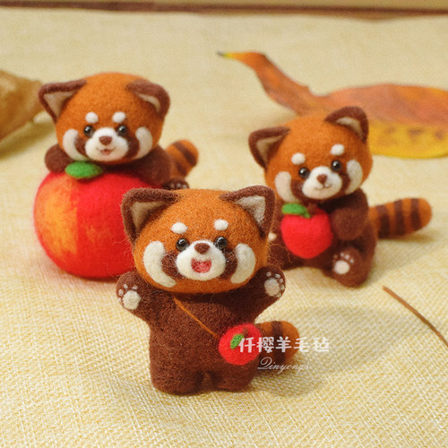 羊毛毡戳戳乐手工diy熊猫材料包