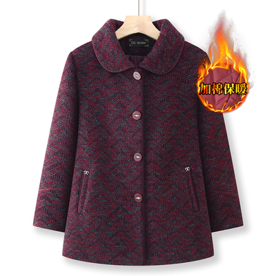 奶奶冬季加棉加厚保暖外套妈妈装