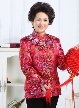 2023新款秋冬装老年人寿宴民族