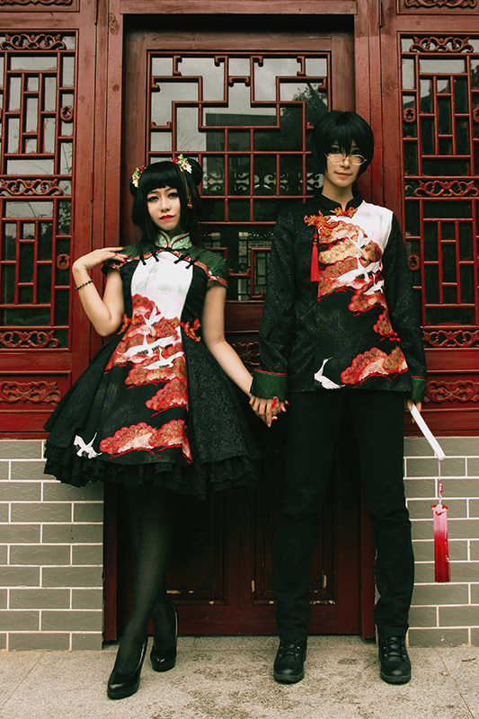 【现货】中华风lolita情侣装  鹤冢裙子&上衣 原创汉元素正版