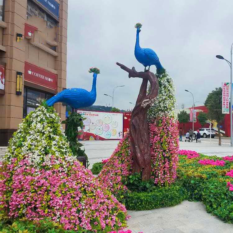 花艺孔雀商场美陈房地产园林景观