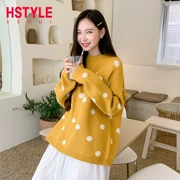 Quần áo Handu 2019 Phụ nữ Hàn Quốc mùa thu mới thường xuyên điểm nhấn áo len lỏng EK9180 - Áo len