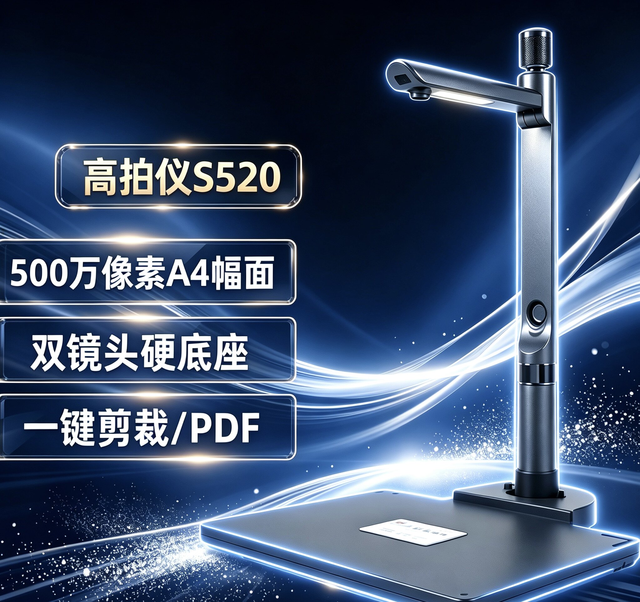良田高拍仪S520/S520R扫描仪800万像素A4双摄像头身份证件读卡器