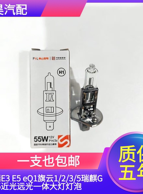 适用奇瑞E3 E5 eQ1旗云1/2/3/5瑞麒G3 G5近光远光一体大灯灯泡