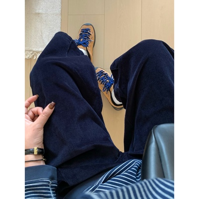 灯芯绒高腰显瘦小个子弯刀休闲裤