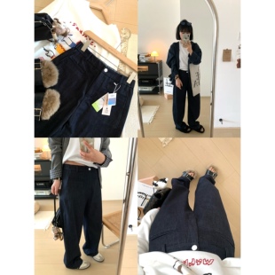 XFYSTYLE_复古丹宁色显瘦弯刀牛仔裤女秋季新款宽松垂感休闲长裤