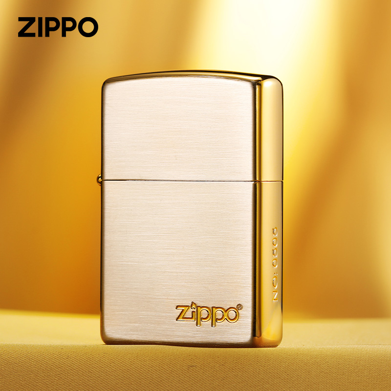 正版zippo打火机三面镀金经典标志官方限量礼物送男友定制煤油