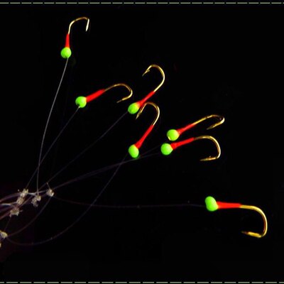 白条串钩线组七星钩钓组白光金钩7钩0.5号钩钓笼钩白条钩专杀鱼钩