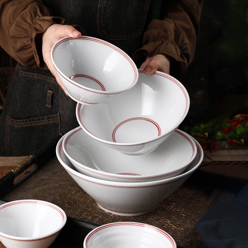 景德镇瓷中式大众纯色饭碗