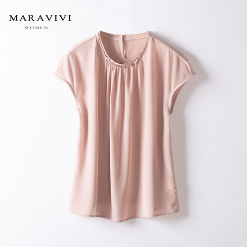 玛洛薇2021夏装新款女真丝衬衫