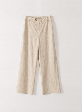 条纹直筒休闲长裤女82096