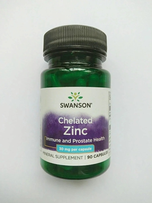 免疫健康 高吸收！美国原装SWANSON 氨基酸螯合锌胶囊 30MG*90粒