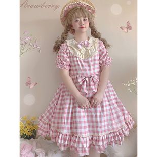 现货 草莓巫女Lolita日常公主果味铃兰刺绣洛丽塔连衣裙洋装
