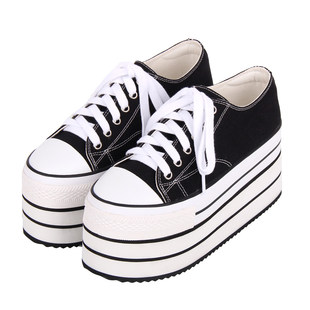 松糕厚底系带帆布女鞋 休闲PUNK低帮 C378 2025新品 普普家