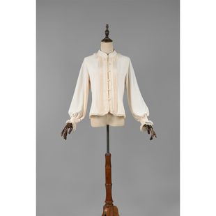 草莓巫女原创lolita弦乐曲春夏优雅复古雪纺羊腿袖衬衫