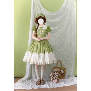 草莓巫女 夏日拂动原创四季可穿全棉刺绣op裙日常Lolita洋装