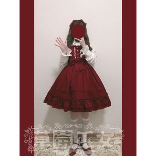 夏季 草莓巫女原创可爱lolita设计冰淇淋洛丽塔jsk公主吊带连衣裙