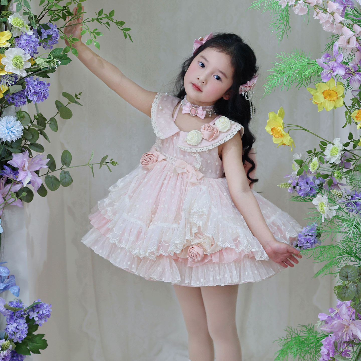 原创女童蓬蓬裙2025新款粉樱甜美可爱花公主连衣裙生日礼服裙日常,童装/婴儿装/亲子装,连衣裙,淘宝优惠券,粉丝福利购,淘宝优惠卷