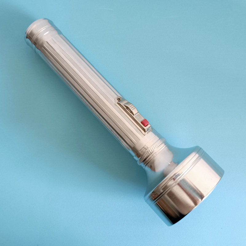 包邮3节1号电池老式手电筒 上海大无畏牌铁皮大头手电筒 钨丝黄光