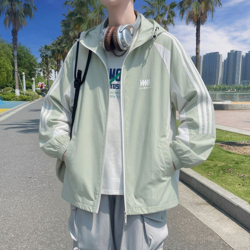 夏季冰丝防晒衣男款青少年轻薄款透气钓鱼防晒服初中高中学生外套