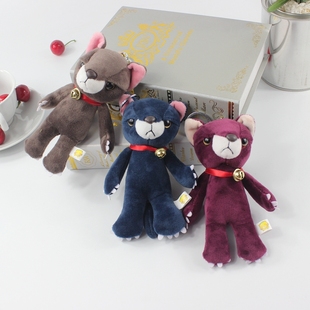 韩国创意灰猫钥匙扣毛绒香味不爽猫黑猫公仔情侣配饰包挂件钥匙链